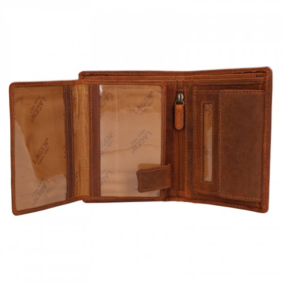 Pánska kožená peňaženka 219176 jeleň - hnedá - vnútorná výbava - doklady