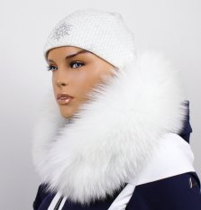 Fur trim on the hood - snow-white raccoon collar M 142/14 (70 cm)