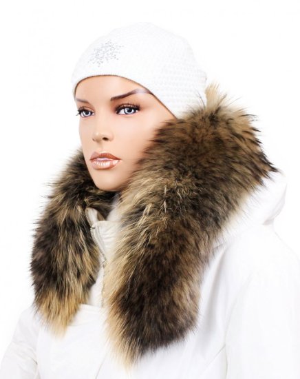 Kožešinový lem na kapuci - límec mývalovec snowtop M 35/44 (71 cm)