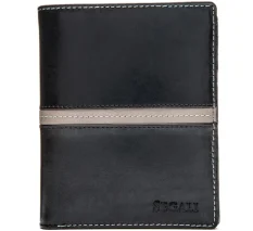 Pánská kožená peněženka 27201372553 černo šedá