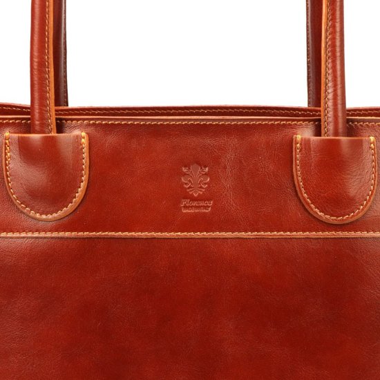 Dámská kožená kabelka Viktorie koňak - logo výrobce