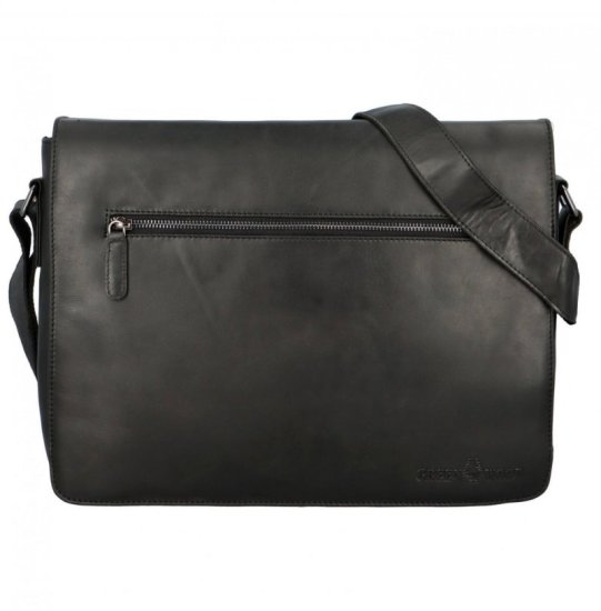 Kožená taška přes rameno UNI DINGO černá - přední strana