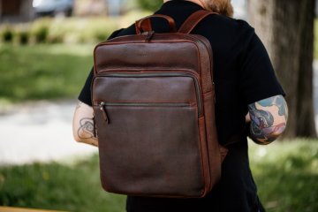 Pánský kožený batoh na notebook