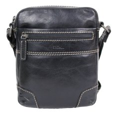 Pánska kožená taška cez rameno 225577 čierna - predná strana