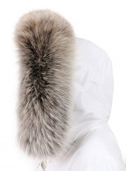 Kožešinový lem na kapuci - límec mývalovec arctic snowtop M 31/17 (75 cm) 1
