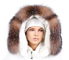 Kožušinový lem na kapucňu - golier líška bluefrost crystal LBW 01 (70 cm) 1