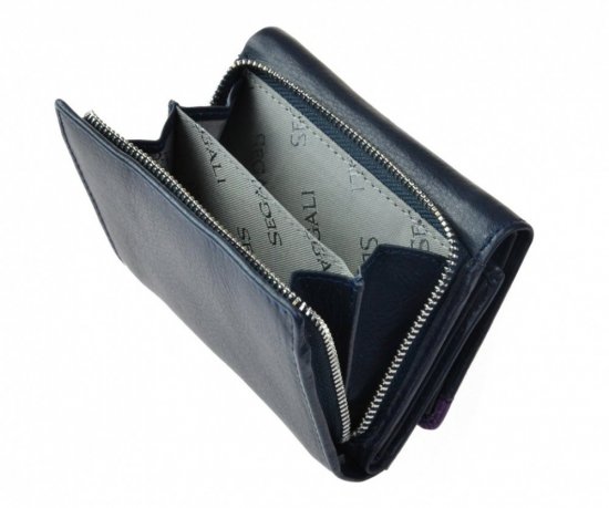 Dámska kožená peňaženka SG-261420 modrá - fialová