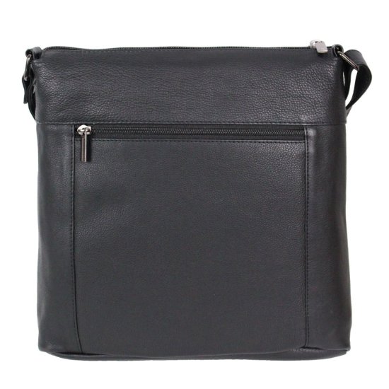 Dámská kožená taška přes rameno Laura černá - zadní strana Dámská kožená taška přes rameno Laura černá - zadní strana