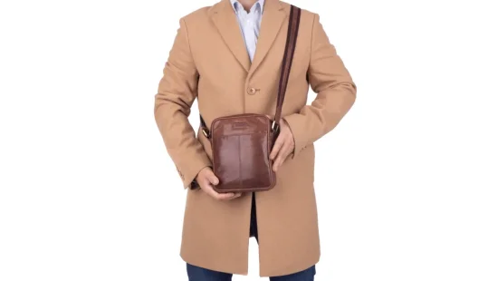 Pánská kožená taška přes rameno SG-27018 hnědá