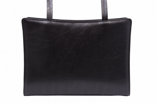 Dámska kožená kabelka 1188013 Obdĺžniky antracit - čierna