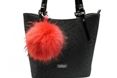 Kožušinový prívesok ku kabelke medvedíkovec červený