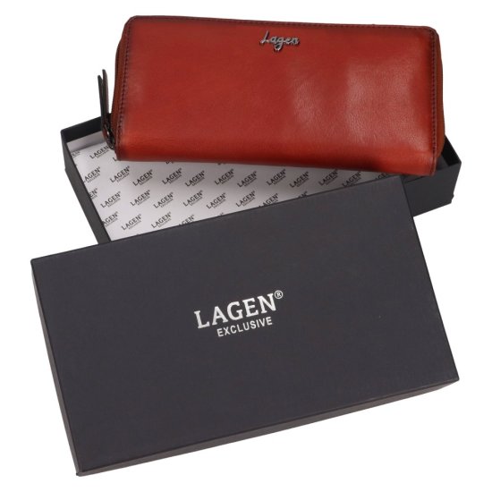 Dámska kožená peňaženka LGW 2833D koňak - darčeková krabička