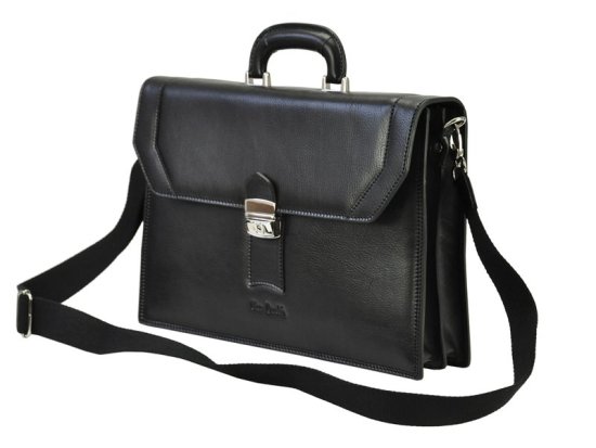 Kožená aktovka Pierre Cardin 21205 RM02 černá - odepínatelný ramenní popruh