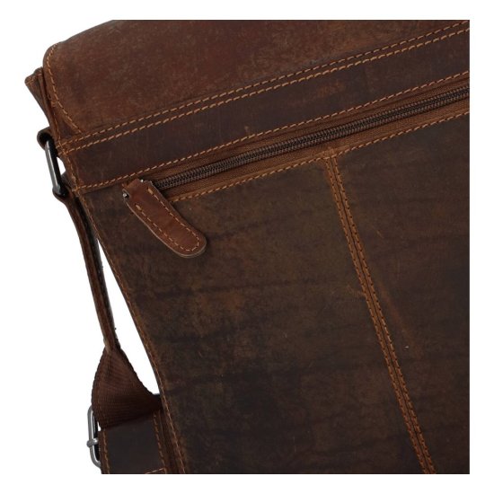 Kožená taška přes rameno UNI Aster hnědá