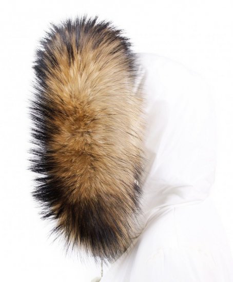 Fur trim on the hood - raccoon collar beige M 01/24 (65 cm) 2