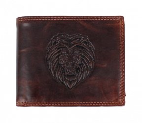 Pánska kožená peňaženka 2104W Lion hnedá