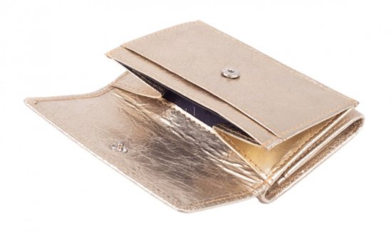 Dámská malá kožená peněženka SG-21756 zlatá lesk