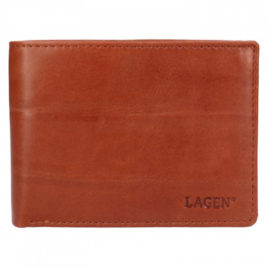 Pánská kožená peněženka LG-22111 hnědá - přední pohled