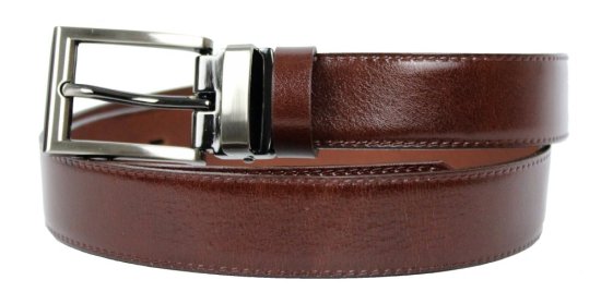 Pánský společenský kožený opasek 230-020-1 tmavě hnědý 2