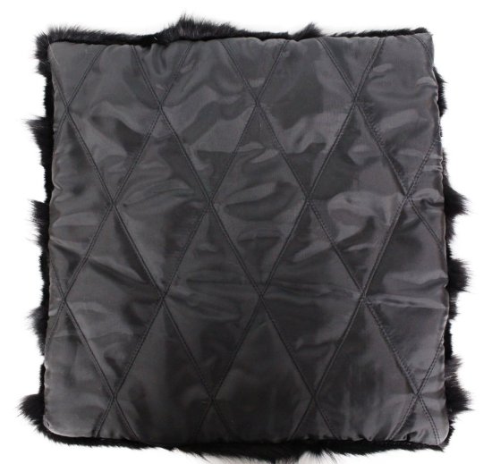 Kožešinový podsedák liška černý - zadní strana