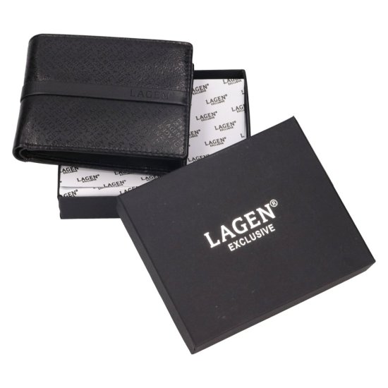 Pánská kožená peněženka 212405 A černá - dárkové balení