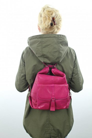 Dámská kožená kabelka - batůžek Ela fialová 1