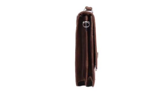 Kožená aktovka SG-27005 hnědá - boční pohled