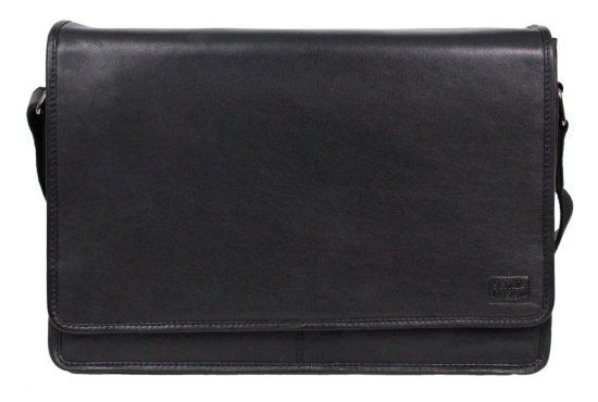 Pánská kožená taška přes rameno MARS černá - přední strana