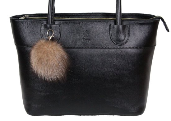 Kožešinový přívěsek ke kabelce liška bluefrost crystal větší