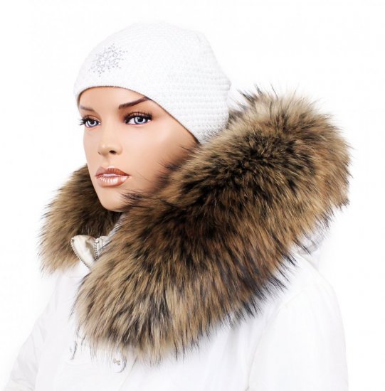 Fur trim on the hood - raccoon collar snowtop M 35/45 (75 cm)