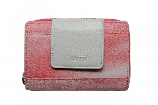Dámska kožená peňaženka 2931 ružová - sivá