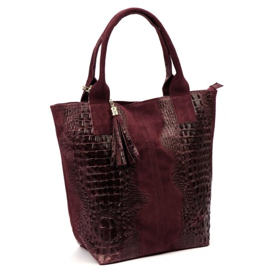 Dámská kožená kabelka Viola bordo 3