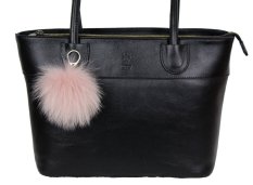 Kožušinový prívesok ku kabelke alebo kľúčom líška púdrová