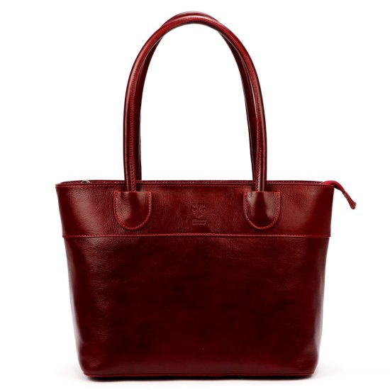 Dámská kožená kabelka Viktorie tm. červená 2 Dámská kožená kabelka Viktorie tm. červená 2