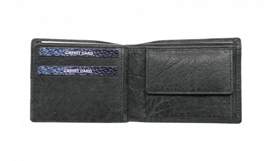 Pánska kožená peňaženka SG-21301/K čierno sivá