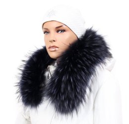 Kožešinový lem na kapuci - límec mývalovec grafitově šedý M 41/1 (75 cm)