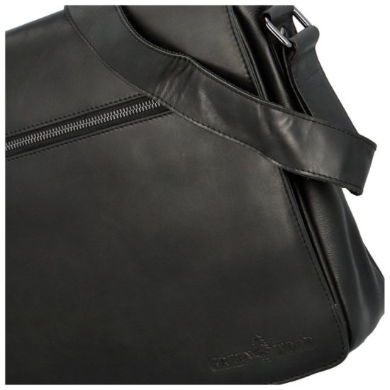 Kožená taška přes rameno UNI DINGO černá 3