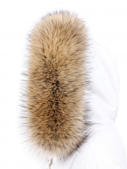 Kožešinový lem na kapuci - límec mývalovec bežový M 01/28 (75 cm) 2