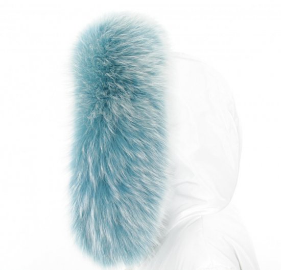 Kožušinový lem na kapucňu - golier medvedíkovec snowtop tyrkysový M 38/2 (70 cm)