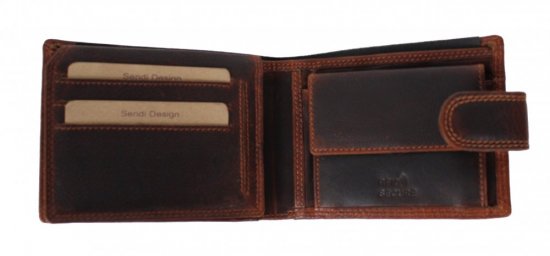 Pánská kožená peněženka D-B201 RFID hnědá 2