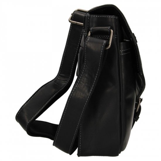 Pánská kožená taška přes rameno BLC/221-1647 černá 7