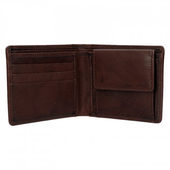 Pánska kožená peňaženka W-28120 tm. hnedá - vnútorná výbava