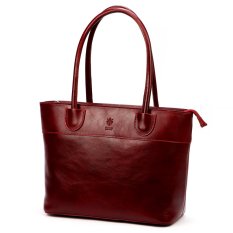 Dámská kožená kabelka Viktorie tm. červená