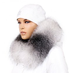 Kožešinový lem na kapuci - límec liška bluefrost white LB 21/2 (67 cm)