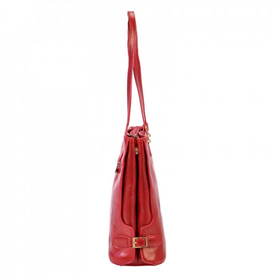 Dámska kožená kabelka PARIS čierna + červená