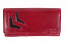 Dámska kožená peňaženka 26011/T červeno-čierna