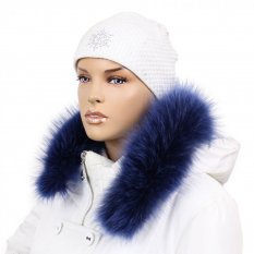 Kožušinový lem na kapucňu - golier medvedíkovec snowtop modrý M 27/4 (65 cm)