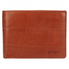 Pánská kožená peněženka LG-22111 hnědá - přední pohled