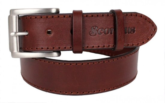 Pánský kožený opasek Scorteus SC - 9545/50/1 hnědý 2