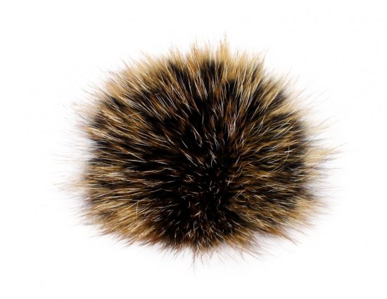 Kožešinová bambule liška snowtop black ginger L17